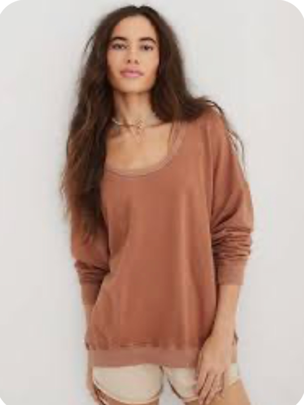 Aerie Summer Daze Slouchy Oversized Scoop Neck Sweatshirt Small